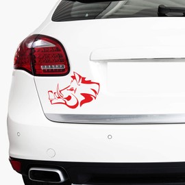 Wild Boar Sticker Film Decor for Car, Car Accessories, Wedge Head Motif, Wild Sow, Boar, Hunting, Car Sticker (Carmine Red, Small Set K138 K137)