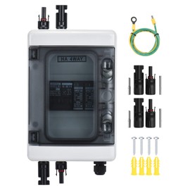 DIHOOL Solar Panel Disconnect Switch Box 40 Amp DC Circuit Breaker Box, 1000V PV Combiner Box for RV