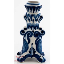 Gzhel Porcelain Candle Stick Holder handpainted traditional blue in Russia new