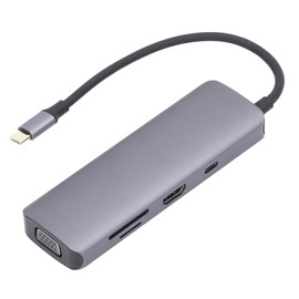 Docking Station 9 in 1 Aluminium Alloy USB Type C Hub Dual Monitors Docking Adapter 9 in 1