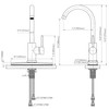 Dura Faucet Streamline Gooseneck RV Kitchen Faucet - Brushed Satin