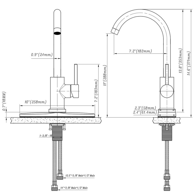 Dura Faucet Streamline Gooseneck RV Kitchen Faucet - Brushed Satin