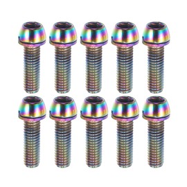 A ABSOPRO Bicycle Stem Screw, Fixed Screw, Handlebar, Stem Bolt, Bike Stem Screw, MTB Bicycle Taper Bolt, Screw, M6x20mm, Socket Cap Screw, Steel, Color 10 Pcs