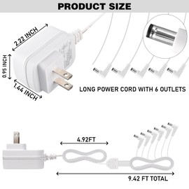 Wellrise 4.5V AC/DC Power Adapter 6 Output Compatible with Lemax Lighted Village Accessories 74254 94563 94565 94566 94527 94564 for Christmas Village Houses Spooky Town Building Decorations