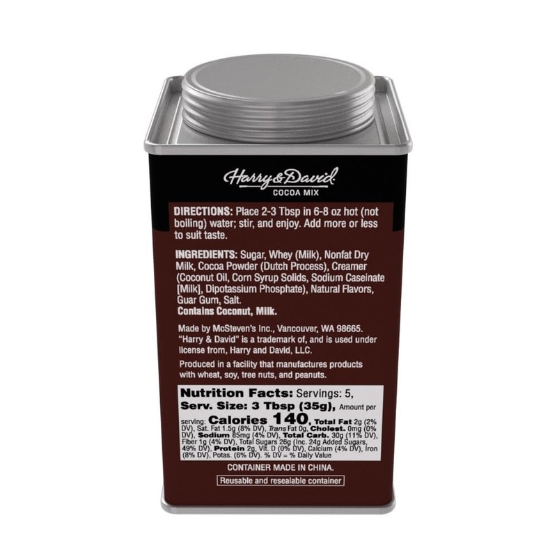 Harry & David Truffle Cocoa Mix, Sweet Milk Chocolate, 6.25