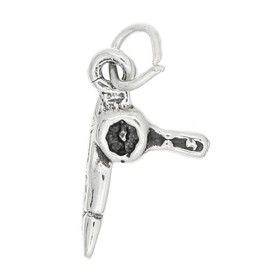 LGU Sterling Silver Oxidized Small Blow Dryer Charm