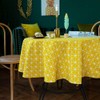 Deggodech Round Tablecloth Cotton Linen Round Table Cloth Washable Yellow