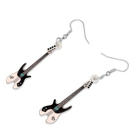RAIDIN arete de guitarra eléctrica de acrílico creativo para mujeres y niñas, bonitos aretes colgantes para decoración de fiestas, Acrílico, No es una piedra preciosa