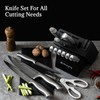 Knife Set, Emojoy 15-Pcs Kitchen Knife Set with Block and