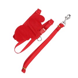 Pssopp Duck Harness and Lead, Adjustable Chicken Walking Harness, Breathable Pet Vest for Duck Chicken Hen, Training, Walking (Red, XS)