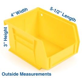 Hudson Exchange 5-1/2" x 4" x 3" Plastic Stackable Storage Bin and Hanging Container (Yellow Plastic)
