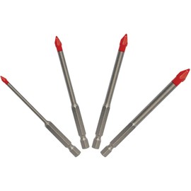 Diablo Hard Tile & Stone Carbide Tipped Drill Bit Set - Ideal for Hammer and Rotary Drills - Hex Shank, 3-1/2" Length, 5 Pieces Bits - DMANSP1070S
