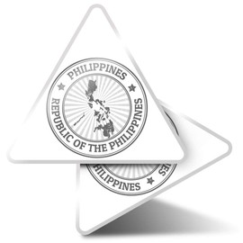 2 x Triangle Stickers 7.5cm - BW - Republic of The Philippine?s Travel Map Fun Decals for Laptops,Tablets,Luggage,Scrap Booking,Fridges #40034