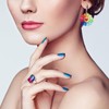 RUIAN 40pcs Rainbow Sun flower Pendants-Resin Charms for DIY Jewelry