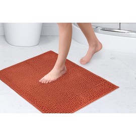 Emma Barclay Noodle Soft Touch Non-Slip Bathroom Rug in Burnt Orange - Shower Mat 40x60cm