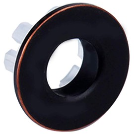 BWE Sink Basin Trim Overflow Cover Oil Rubbed Bronze Brass Insert in Hole Round Caps