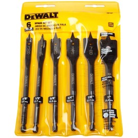 DW1587 6 Bit 3/8-Inch to 1-Inch Spade Drill Bit Assortment (Premium pack)