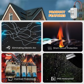 Pjerjzn Solar Panel Disconnect Switch 1000V 40A PV Disconnect Switch Outdoor Miniature Circuit Breaker IP65 for Solar PV Homes Battery (1000V 40 Amp)