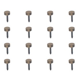 GWYAN 16 Pcs Flat Bronze Screw CapsRetro Mirror Screws Bronze Fixing Screw Covers Used for Fixing or Decoration of Glass Mirrors, Furniture, Artworks and Billboards