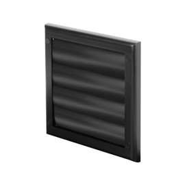 Awenta 4" inch / 100 mm External Gravity Grille - Black Air Vent Cover with Shutters - Ducting Exhaust Hood Vent. Extractor Fan Back Draught Covers with Flaps, Outdoor Wall Ventilation Air Cap.