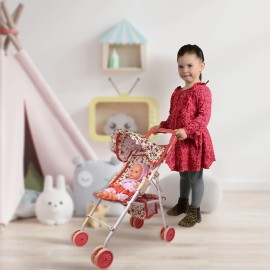 The New York Doll Collection Mini Floral Baby Doll Stroller for Toddlers 21 Inch Lightweight Toy Pram