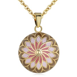 AEONSLOVE Chime Ball Pendant Necklace Music Wishing Vintage Flower Bola for Pregnancy Mom Baby Best Jewellery Gift