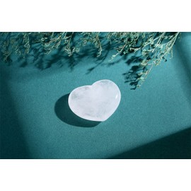 AWARDSEN 45mm Large Rock Crystal Heart Crystals Gemstones Gifts for Women, White Nature Gemstone Large Reiki Gemstones for Wiccan Supplies