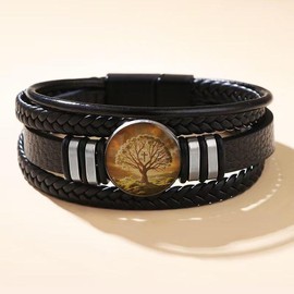 Youtysunny "Touch-to-Heal" Bible Verse Mood Collection | 7 SPU | 42 Sku | Bracelets, Necklaces & Car Charms for Instant Calm:_Black Tree of Life/YSBLLM03T2