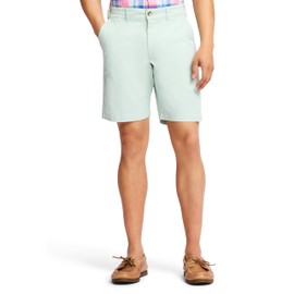 IZOD Men's Saltwater 9.5" Flat Front Chino Short, Harbor Gray