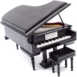 SHTWX Piano Music Box with Bench and Black Case Musical Boxes Gift for Christmas/Birthday/Valentine's Day, Melody Canon