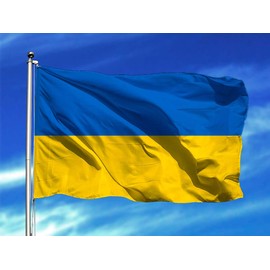 Oedim Ukraine Ukraine Flag 150 x 85 cm Reinforced and Stitched Flag with 2 Metal Eyelets and Waterproof Yellow (LEG06403001)