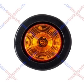 All Star Truck Parts] 2x 2.5 Amber 12 Led Round Side Marker Clearance Lights Grommet Flush Mount, Sealed Truck Trailer with Reflex Lens, IP67 Waterproof- Super Bright DOT SAE P2 FMVSS 180