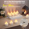 Rechargeable Flameless Tea Lights Candles with Remote Charging Base 12Pcs