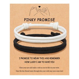 Couples Bracelets for 2 Best Friend Bracelets Matching Black and White Rope Bracelet for Couples I Love You in 100 Language Bracelet for His and Her Relationship Jewelry Gifts Couple Jewelry Gifts