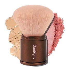 Daubigny Brocha de Maquillaje Retráctil Kabuki, Brocha para Polvos, Brocha de Viaje para Base de Maquillaje, Rubor, Bronceador Y Polvos (Champán)