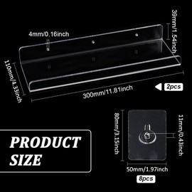 FINGERINSPIRE 2 Pack Self Adhesive Backing Window Shelf for Plants Clear Acrylic Plant Shelves Window Sill Extender for Plant Floating Shelves for Indoor Flowers Pots Succulents