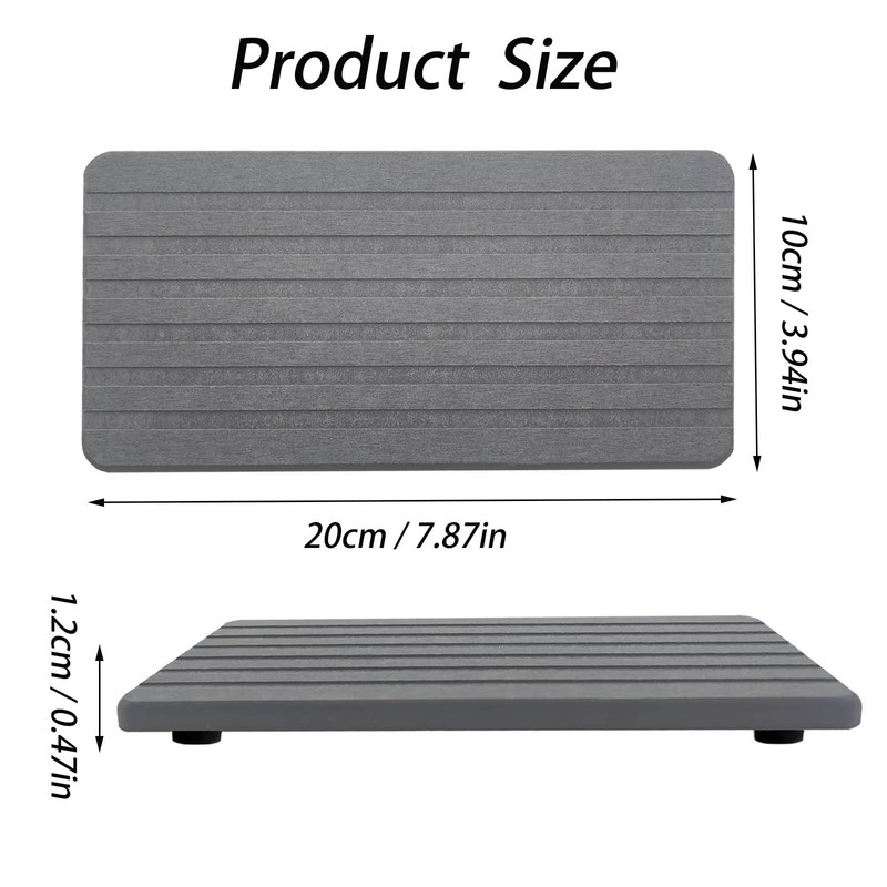 Set of 2 Stone Bath Mat, Dish Drying Mat, Stone