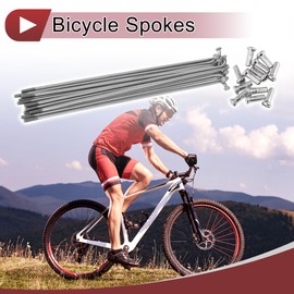 HEROFFIX 12 Set 14G Bicycle Spokes 123mm Bike Wheel Spokes 304 Stainless Steel Silver Tone