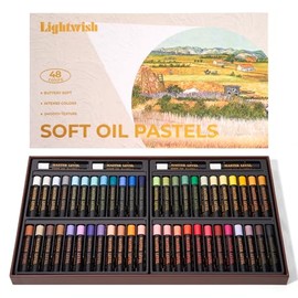 LIGHTWISH Pasteles al óleo profesional, 48 colores vibrantes más 4 blancos, set de 52, pasteles al óleo suaves y pigmentados para artistas, cremosos para mezclar, superponer y sombrear