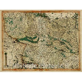 Historic Map : Alsatia Superior cu Suntgoia & Brisgoia (Gold Highlights), 1595, Gerard Mercator, Vintage Wall Art : 30in x 24in