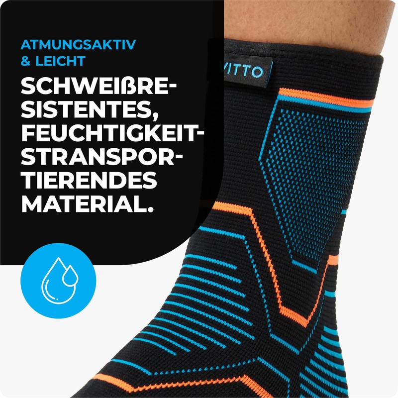 VITTO Ankle Brace, Foot Support for Ligament Damage, Weak Joints,