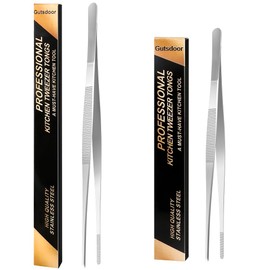 12 Inch Kitchen Tweezers with 8 Inch Plating Tweezers Stainless Steel Chef Tweezers for Cooking
