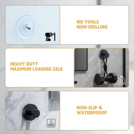 Suction Cup Hooks for Shower - 4Pcs Removable Shower Towel Suction Hooks,No Drill Stainless Steel Towel Hooks - No Damage,for Hanging up to 22 lbs,Heavy Duty Towel Hooks for,Mirror,Wall,Glass etc