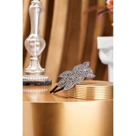 Babeyond Art Deco Headpiece Flapper Headband 1920s Headpiece Rhinestone Headband for Women (Black)