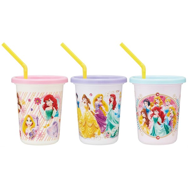 Skater SIH3ST Tumbler with Straw, 3 Pieces, 11.8 fl oz (320 ml), Princess 19, Made in Japan