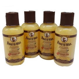 Howard Feed N Wax 4oz Beeswax, Preserve and Protect your Wood, Great Gifts. 4 x 4.7 oz Bottles