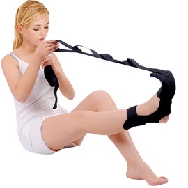 Stretching Strap Stretch Band Fascia Straightener Yoga Stretch Ring Stretching Band Yoga Straps Fascia Stretcher Painless Legs Band for Yoga Physiotherapy Rehabilitation Training (Black)