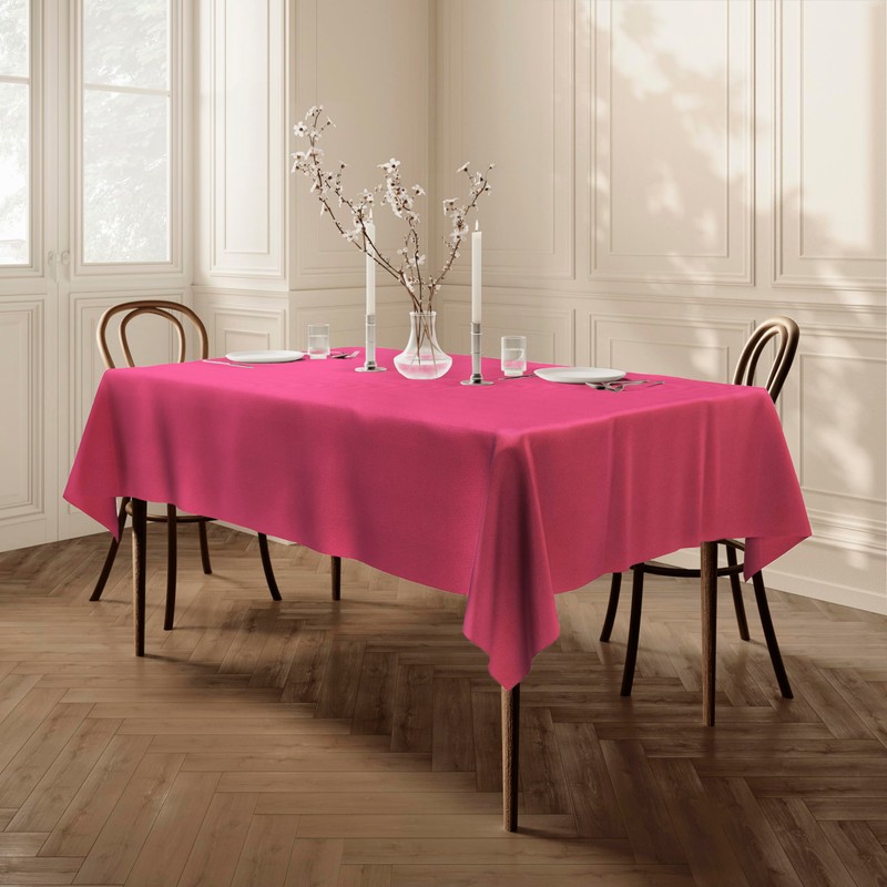 Rectangular Tablecloth Fabric Table Cover 100cm x 140cm 39"x55" Fuchsia