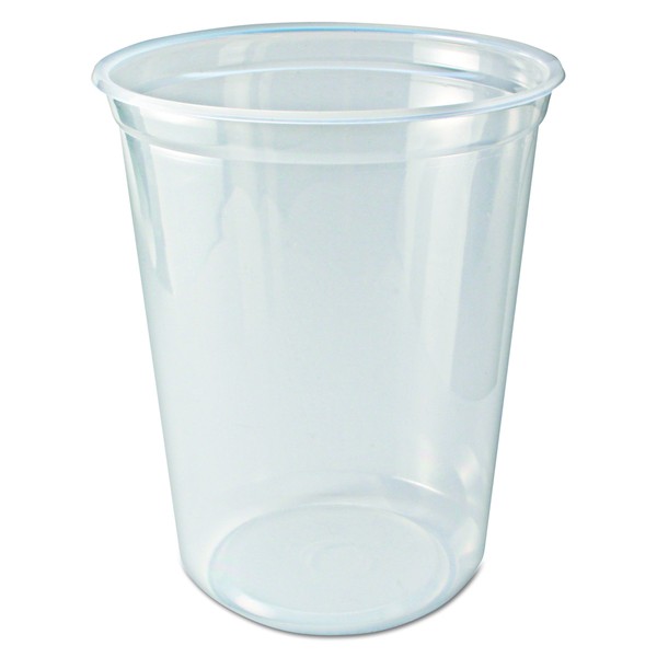 Pro-Kal PK32T-C 32 oz Capacity, 4.6" Top Width x 3.4" Bottom Width x 5.6" Height, Clear Polypropylene Microwavable Deli Container (Case of 500)