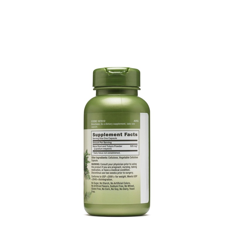 GNC Herbal Plus Maca Root 525mg, Supports Vitality, 100 Capsules